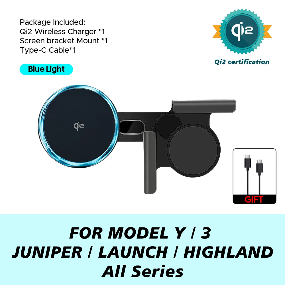 Tesla Model 3/Y Highland 2025 Phone Mount – 15W MagSafe Wireless Charger Holder