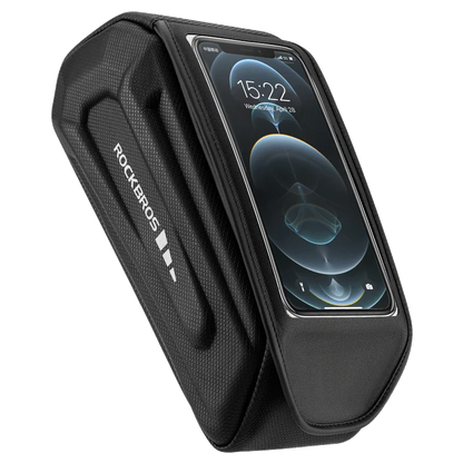 ROCKBROS 1.7L Bike Frame Bag – Waterproof Hard Shell Phone Holder with Touch Screen