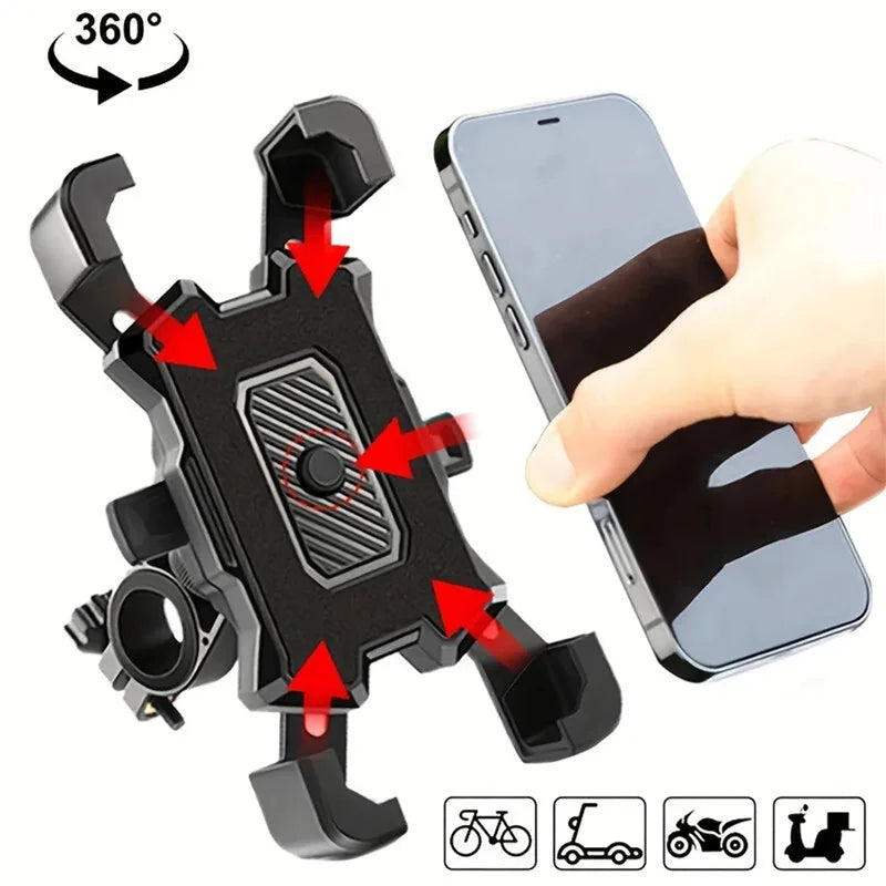 360° Rotating Bike & Motorcycle Phone Holder – GPS Clip Mount for Cycling & Sports