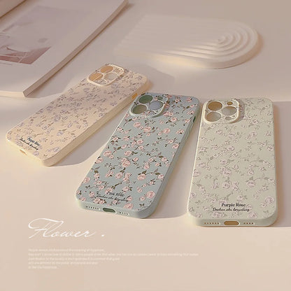 🌸Vintage Floral iPhone Case🌺 – Cute Rose Shockproof Cover for iPhone 11–16, Pro Max & Plus, Stylish and Durable