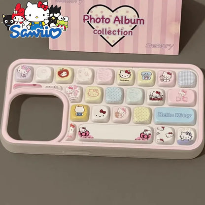 🌺Sanrio Hello Kitty Keyboard iPhone Case 🌺 – Cute Mobile Shell for iPhone 7–16 Series, Pro Max & Plus