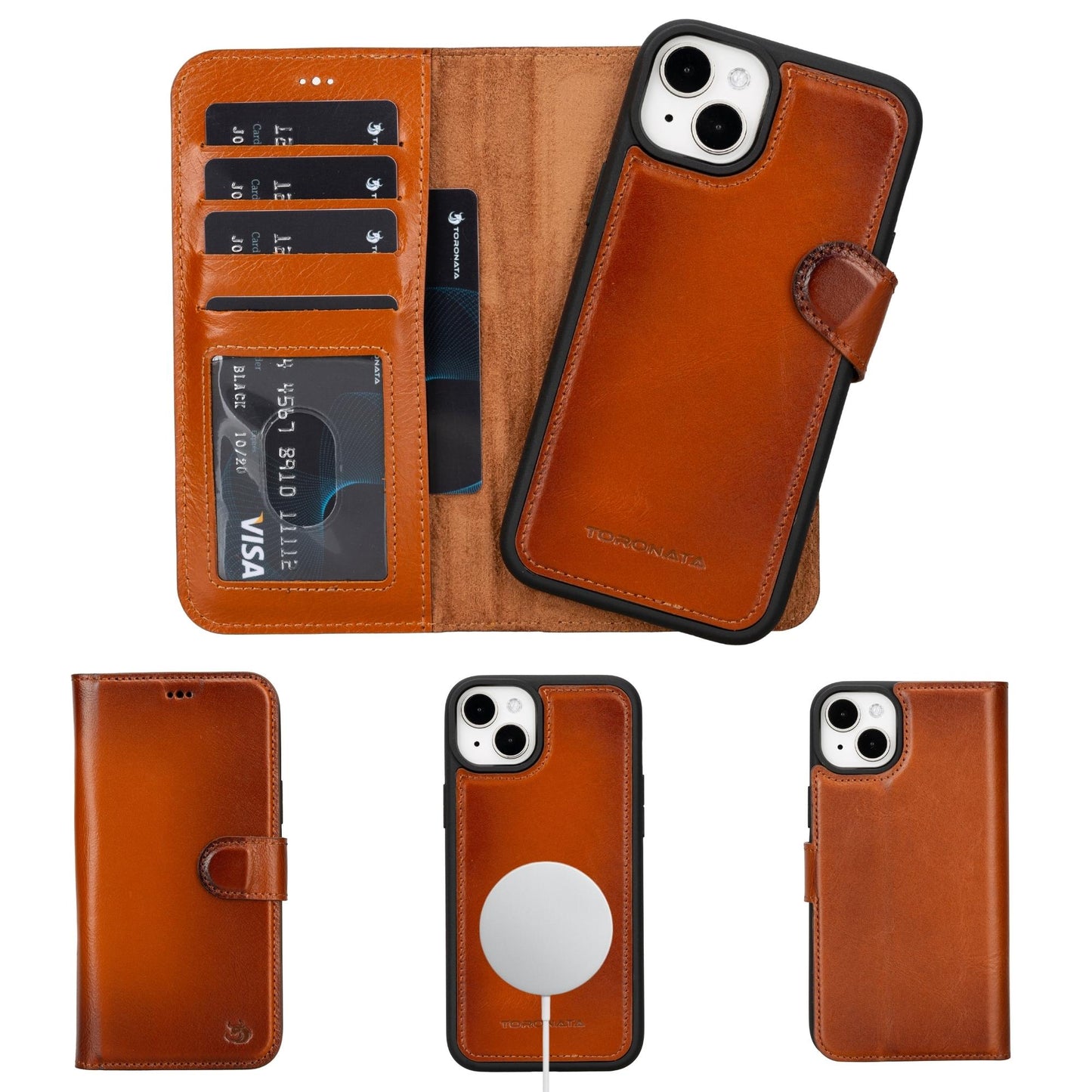 Casper iPhone 14 Series Detachable Leather Wallet Case-5