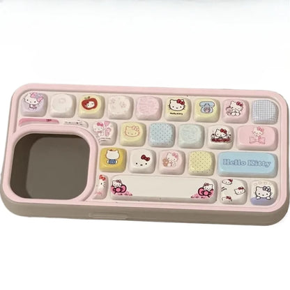 🌺Sanrio Hello Kitty Keyboard iPhone Case 🌺 – Cute Mobile Shell for iPhone 7–16 Series, Pro Max & Plus