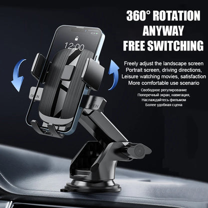 Adjustable Suction Car Phone Holder – Secure Mount for iPhone, Samsung & Huawei