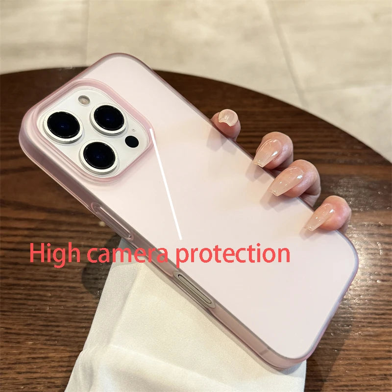 Soft Matte Candy iPhone Case – Transparent Shockproof Silicone Bumper Cover for iPhone 8–16 Series, Pro Max & Plus