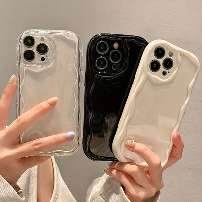 3D Wave Cute Samsung Case – Casual Shockproof Cover for Galaxy S21–S25 Ultra, S24 FE, A25–A56 Series