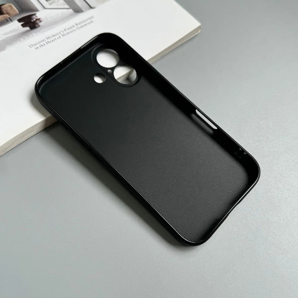 Luxury Full Black iPhone Case – Matte Silicone Soft TPU Back Cover for iPhone 11–17 Series, Pro Max, Plus, and Air