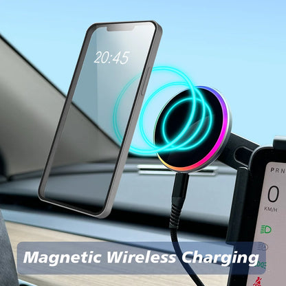 Tesla Model 3/Y Highland 2025 Phone Mount – 15W MagSafe Wireless Charger Holder