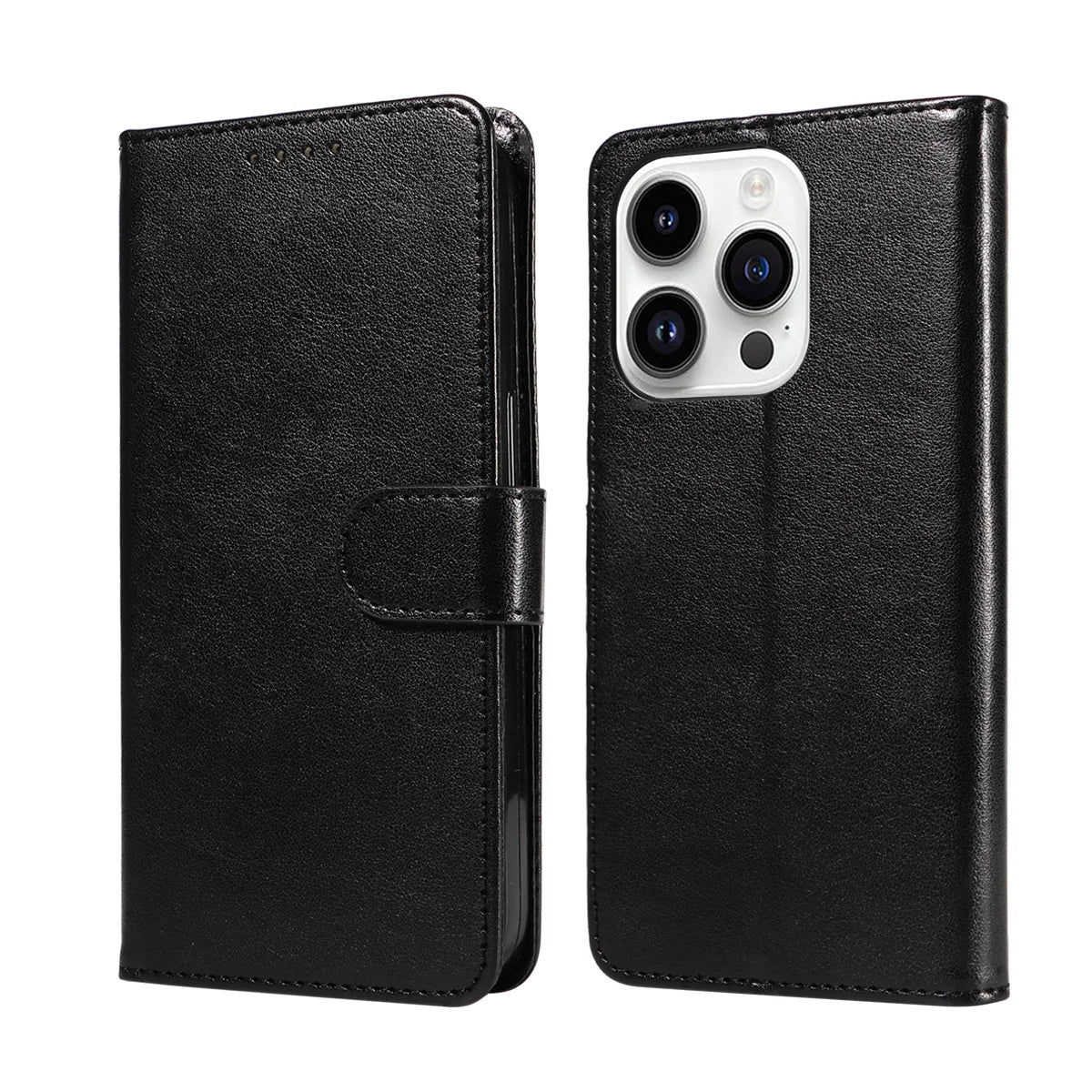 Faux Leather iPhone Wallet Case – Flip Cover with Card Slots for iPhone 11–14 Series, Pro Max, Plus, and Mini