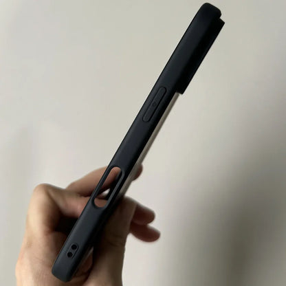 Luxury Full Black iPhone Case – Matte Silicone Soft TPU Back Cover for iPhone 11–17 Series, Pro Max, Plus, and Air