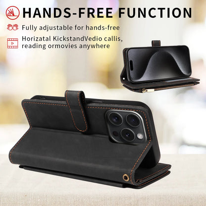 Leather Wallet Flip Case for Samsung – Purse-Style Zipper Cover with Multi Card Slots for Galaxy S23 Ultra & S24 Ultra