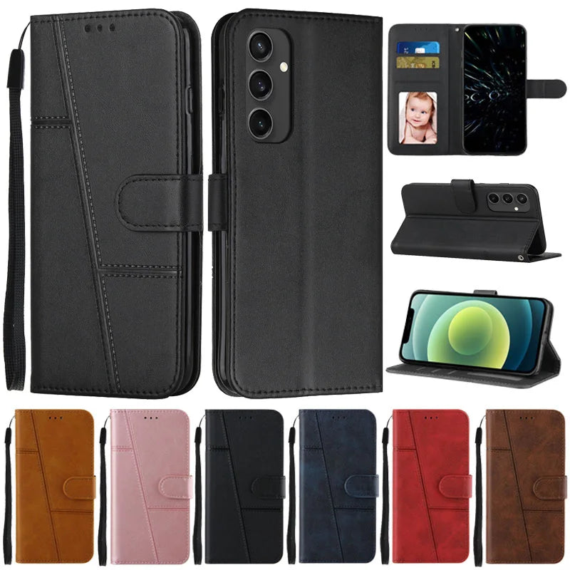 Samsung Galaxy S24 FE Wallet Case – Flip Book Cover with Card Holder for S24 FE (SM-S721B) & S24 Ultra