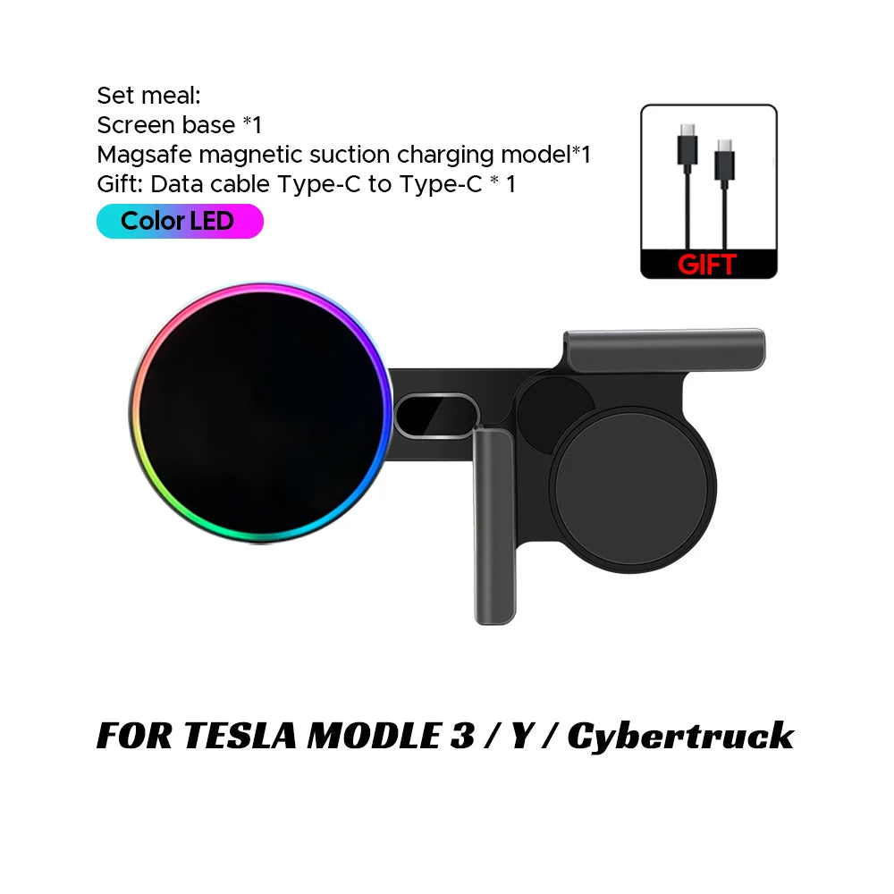 Tesla Model 3/Y Highland 2025 Phone Mount – 15W MagSafe Wireless Charger Holder