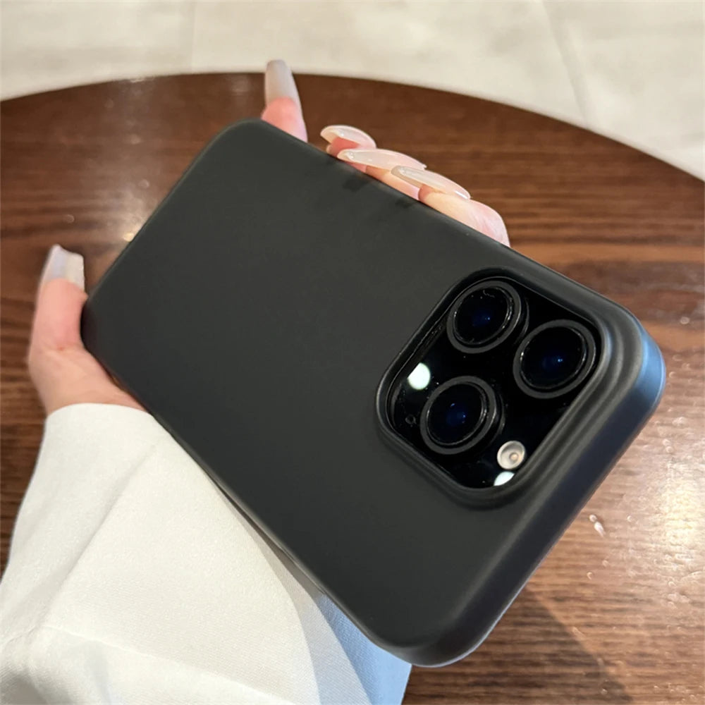 Soft Matte Candy iPhone Case – Transparent Shockproof Silicone Bumper Cover for iPhone 8–16 Series, Pro Max & Plus