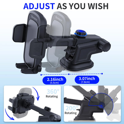 Car Phone Holder Stand Mount Powerful Suction for Dashboard Windshield Air Vent Accessories Automobile for IPhone 16 Smartphone