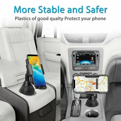 Car Cup Holder Phone Mount – 360° Adjustable Stand with Drink Holder for iPhone & Android