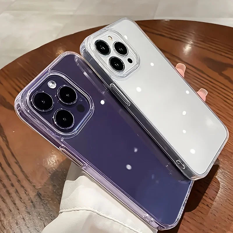 Ultra Thin Clear iPhone Case – Transparent Acrylic Shockproof Back Cover for iPhone 11–17 Series, Plus, Pro Max