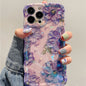 Retro Oil Painting iPhone Case – Luxury Flower Print Shockproof Silicone Cover for iPhone 11–16 Pro Max, Artistic Design