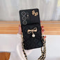 **3D Bowknot Crossbody Wallet Case** – Cute Card Holder Soft Cover for Samsung Galaxy S25/S24/S23/S22+/S21/S20 FE & Note 20